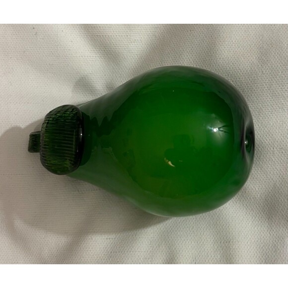 Vintage Murano Style Pear Hand Blown Glass Green 4.5” Textured Realistic Art - Picture 2 of 5